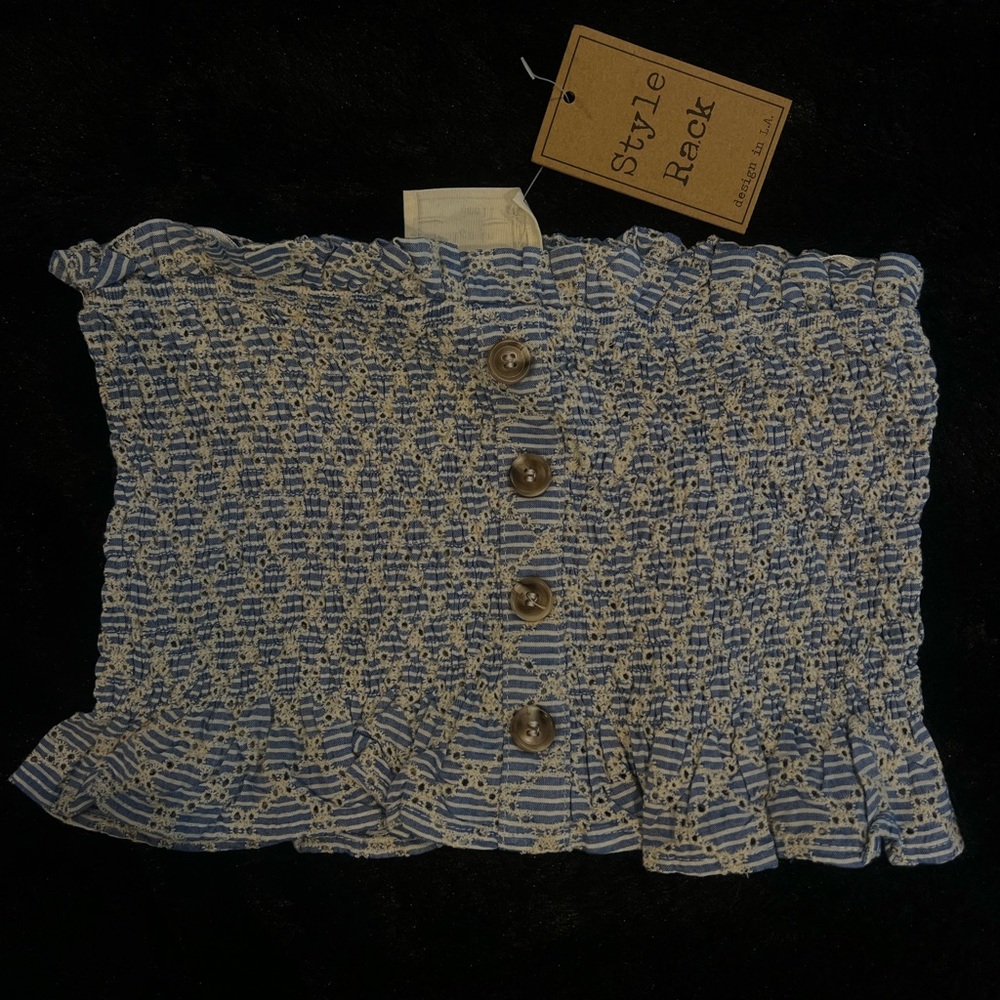 buttoned tube top